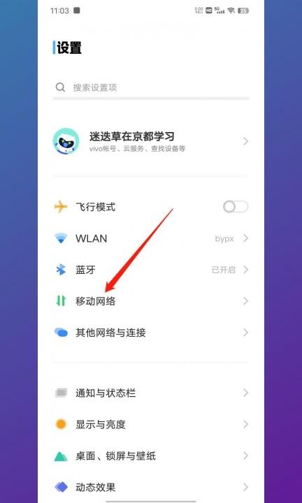 vivo手机5g开关怎么关闭第1步