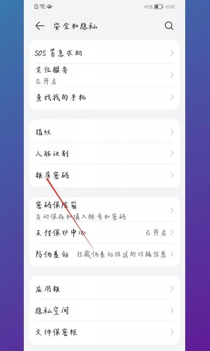 如何更改隐私密码第2步
