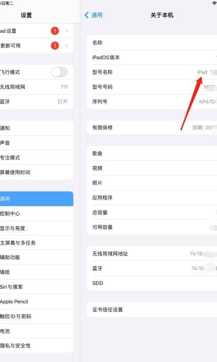 怎么看苹果平板型号第3步