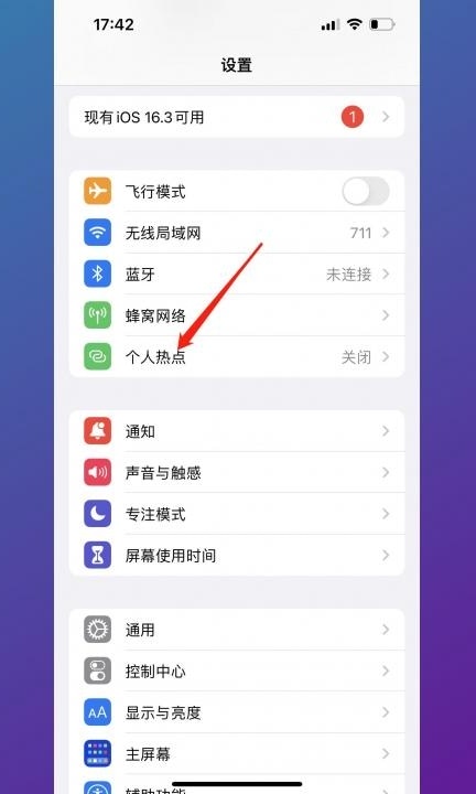 iphone怎么给热点限流第1步