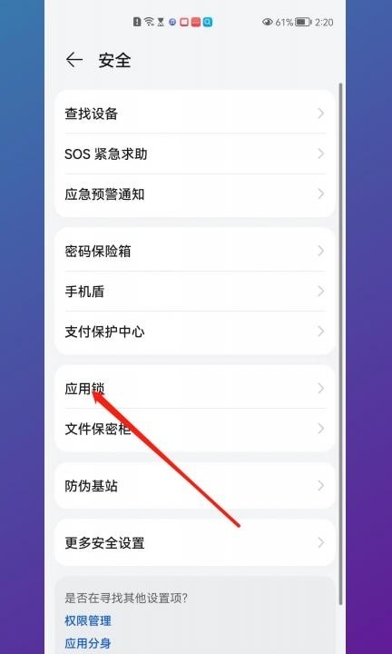 怎么给应用设置密码第2步