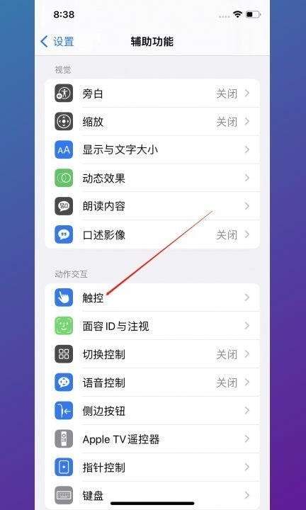 苹果手机白点设置在哪打开第2步