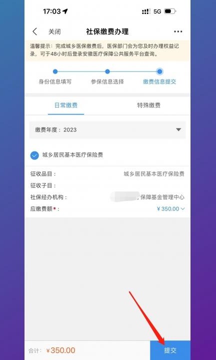 手机上怎么缴纳城乡居民医保第7步